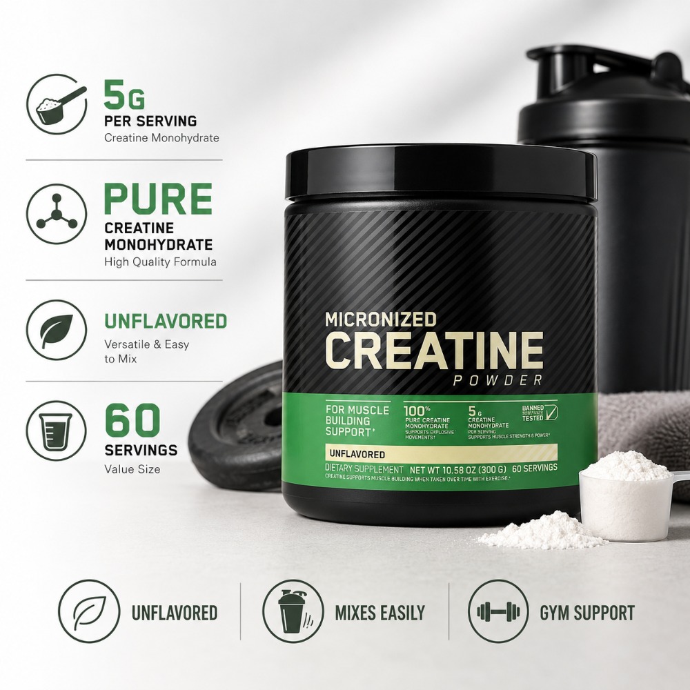 Nutrition Of Fitness - Creatina Monohidrato en Polvo 300g, Apoyo