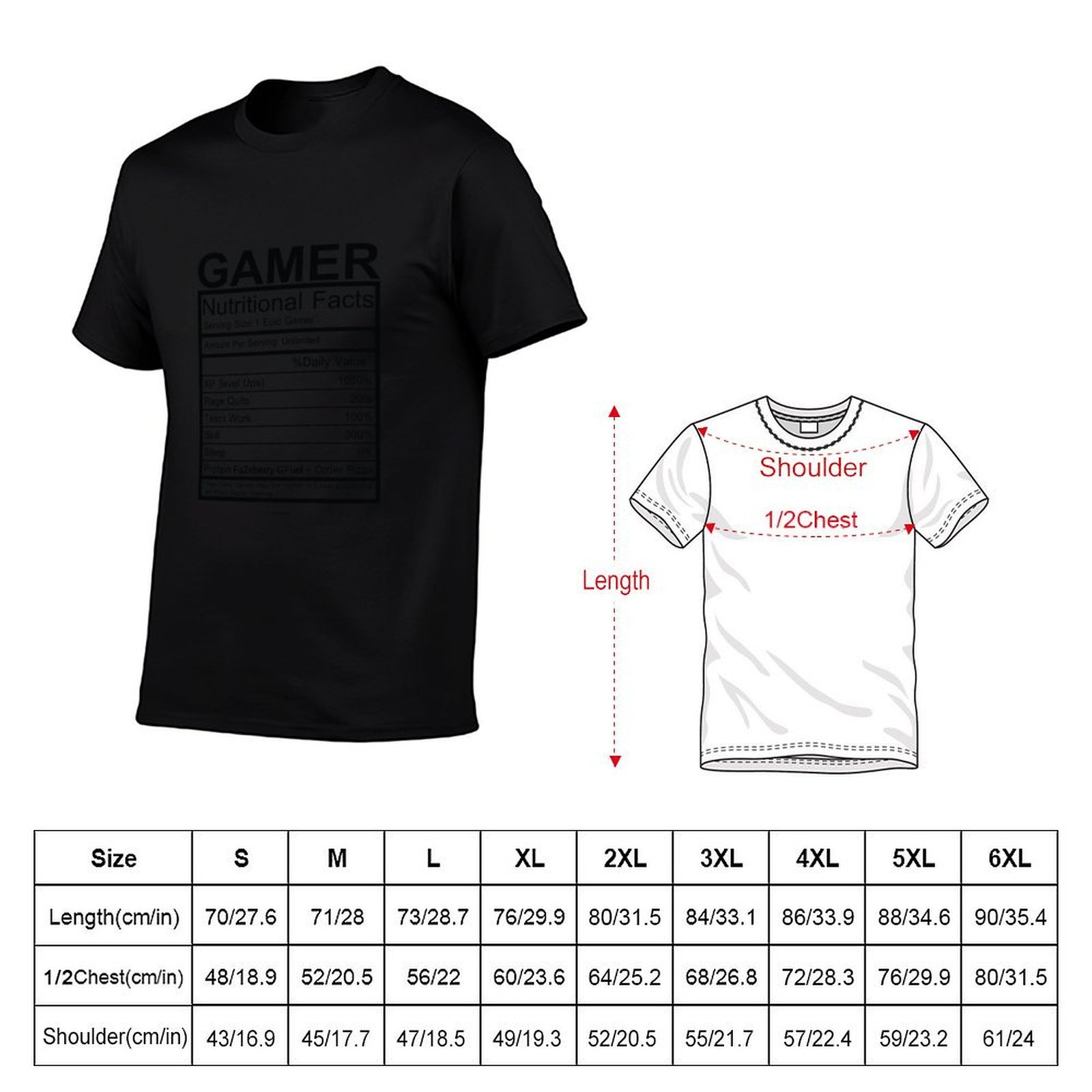 Camiseta con tabla de informac - Nutrition Of Fitness reseña y precio