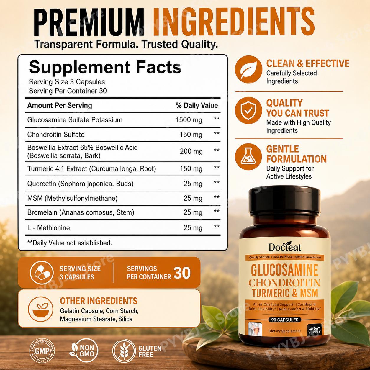 Cápsulas de Glucosamina y Cond - Glucosamine Chondroitin Joint reseña y precio