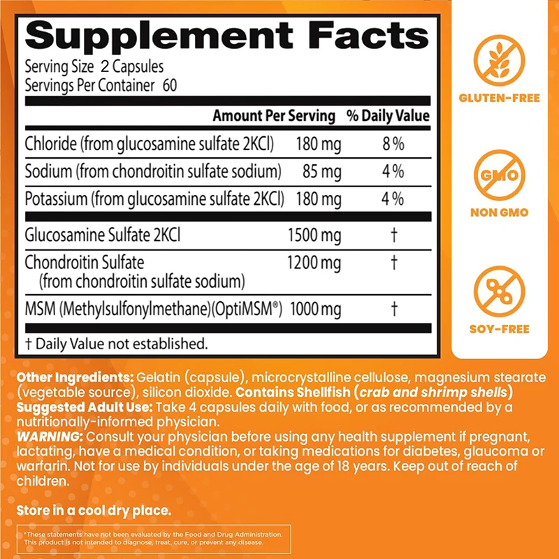 Glucosamina, Condroitina y MSM - Glucosamine Chondroitin Joint reseña y precio
